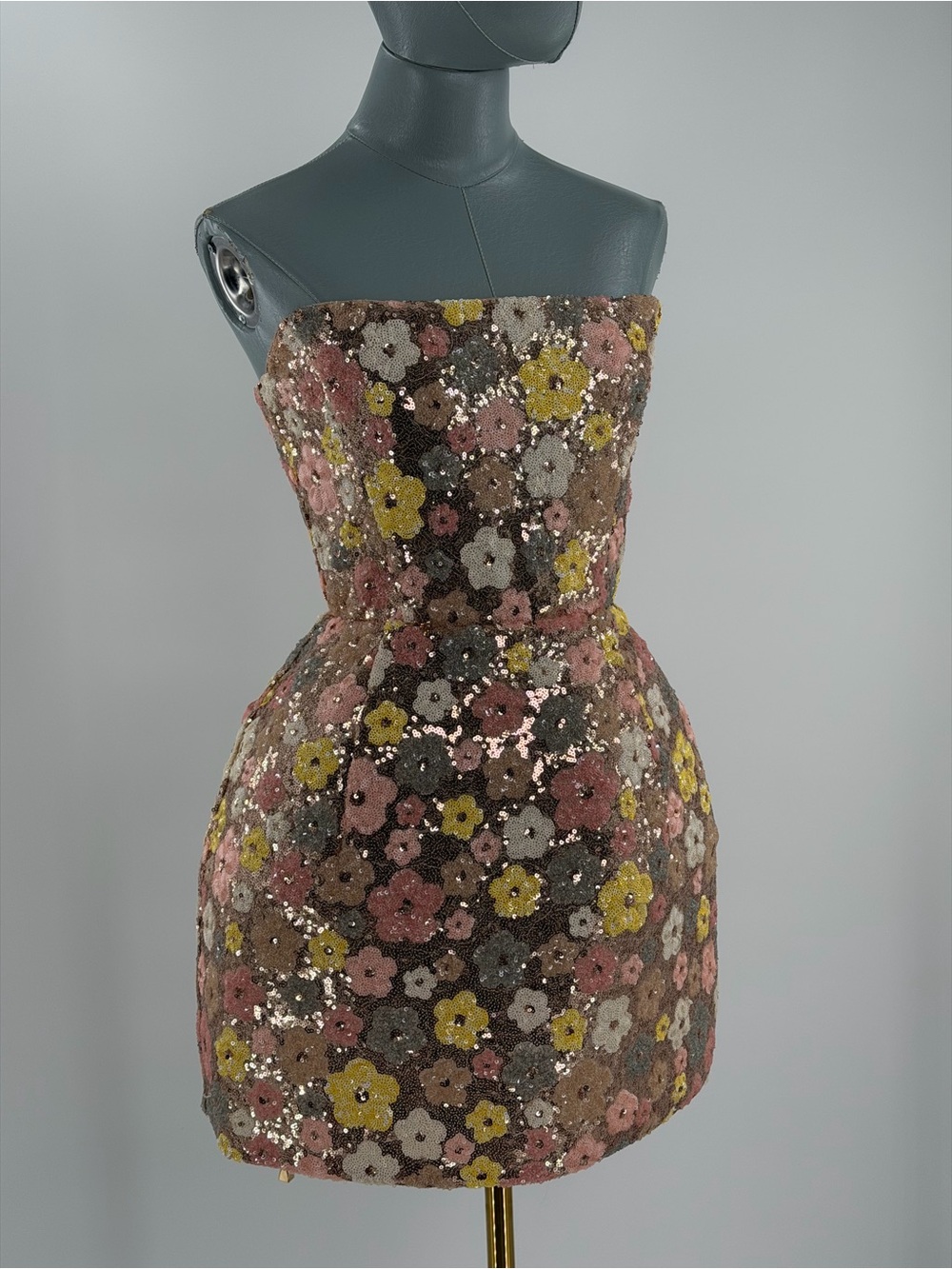 🆕 BRONX & BANCO 🧿 NWOT Maraya Floral Sequin Mini Dress, Yellow Multi, Sz M US6 - Picture 5 of 17